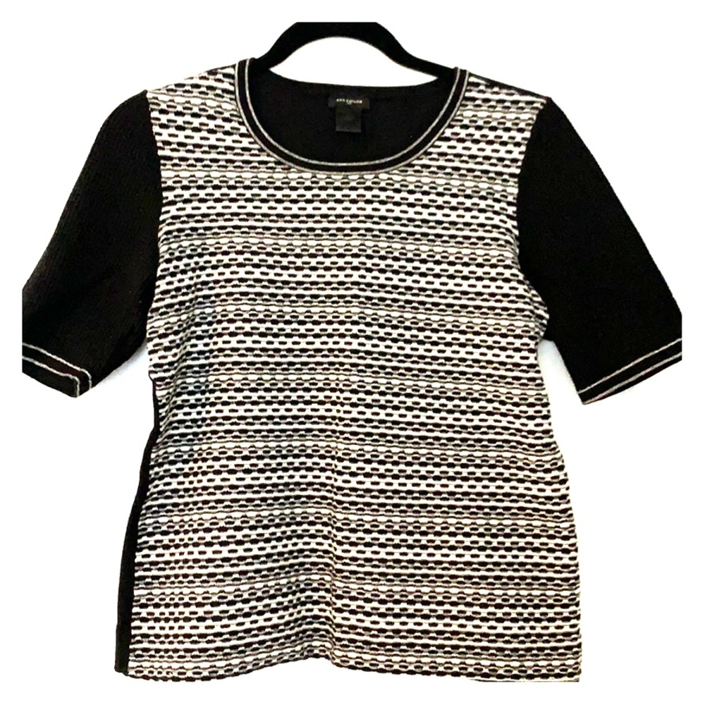 Ann Taylor Black & White sweater (short sleeves)